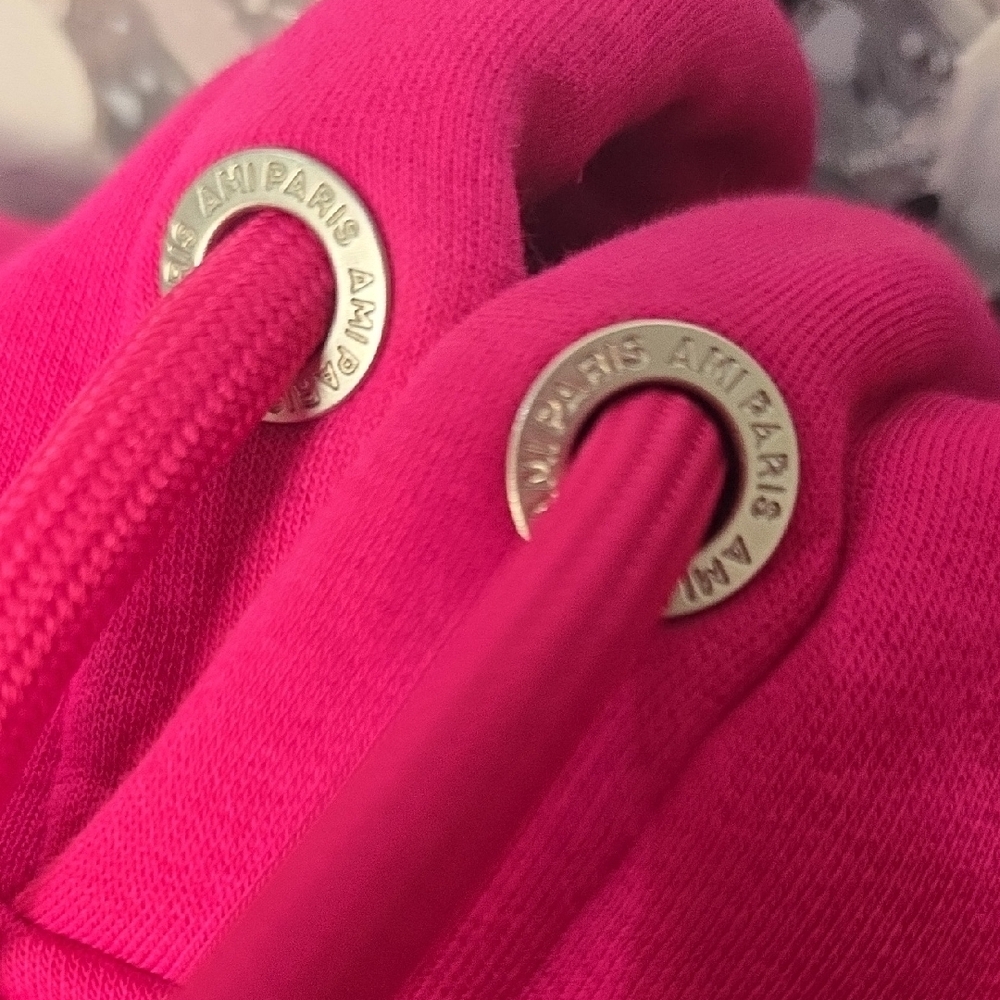 Ami Alexandre Mattiussi Vibrant Pink Hoodie. Size M - Picture 10 of 12